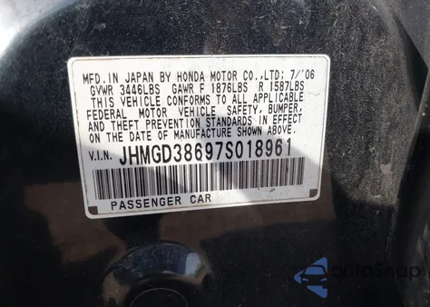 2007 Honda Fit Sport from USA, damaged, VIN JHMGD38697S018961
